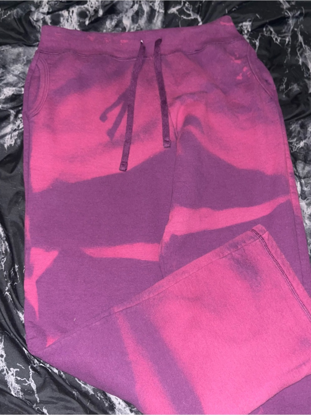 Golden Pink and Purple striped Tie-Dye Sweatpants size large